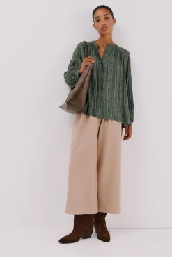 Blusa estampada lurex