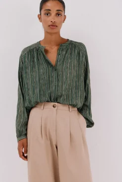 Blusa estampada lurex