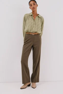 Blusa fluida estampada lurex