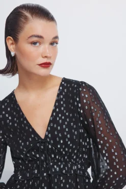 Blusa lurex goma cintura