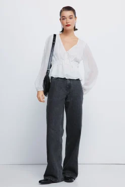 Blusa lurex goma cintura