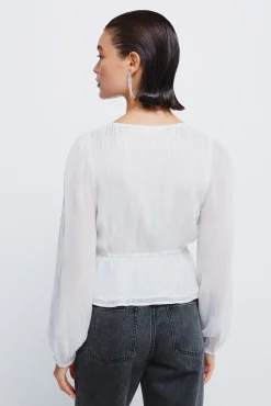 Blusa lurex goma cintura