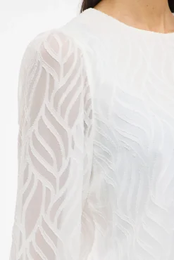 Blusa manga larga con cuello redondo