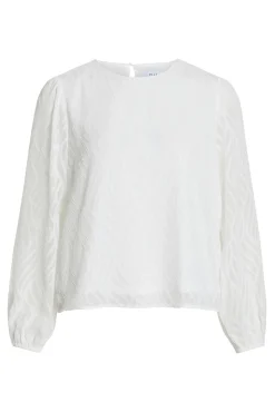 Blusa manga larga con cuello redondo