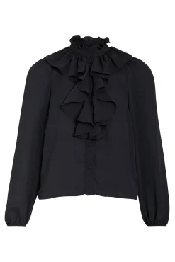 Blusa manga larga con volantes