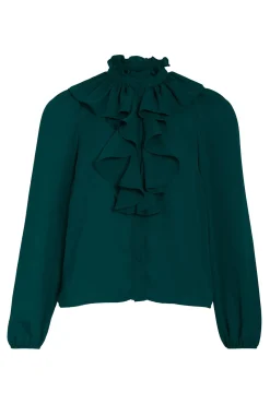 Blusa manga larga con volantes