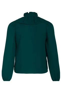 Blusa manga larga con volantes