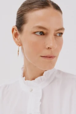 Blusa rayas cuello volantes