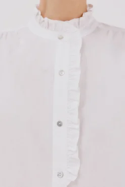 Blusa rayas cuello volantes