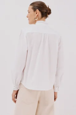 Blusa rayas cuello volantes