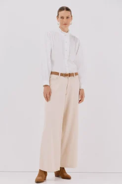 Blusa rayas cuello volantes