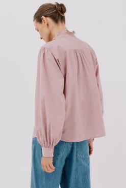 Blusa rayas cuello volantes