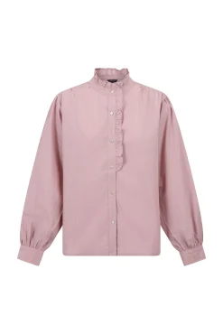 Blusa rayas cuello volantes