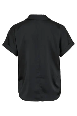 Blusa satinada de manga corta