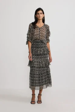 Blusa volantes estampado