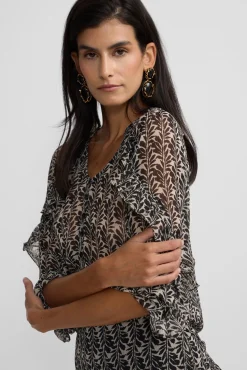 Blusa volantes estampado