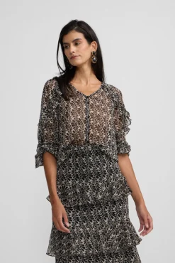 Blusa volantes estampado