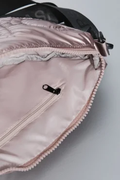 Bolso bandolera nylon rosa metalizado