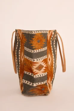 Bolso shopper jacquard marrón