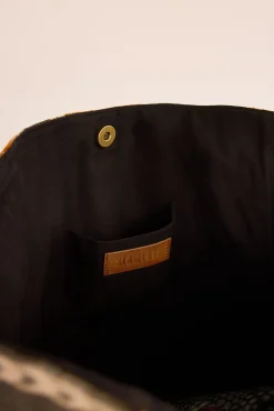 Bolso shopper jacquard marrón