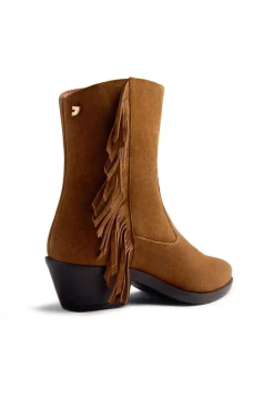 Botines cowboy piel flecos kasson