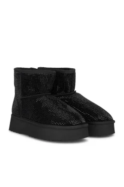 Botín de pelo con pedrería