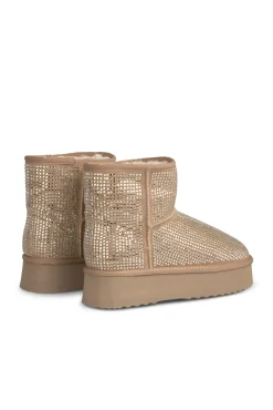 Botín de pelo con pedrería