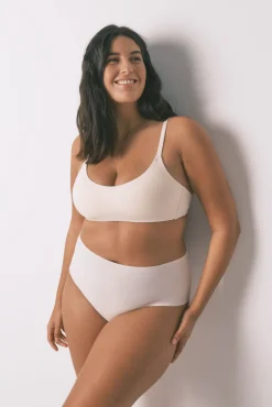 Braga alta algodón rosa