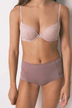 Braga alta clásica microfibra rosa