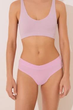 Braga ancha brasileña fruncido rosa