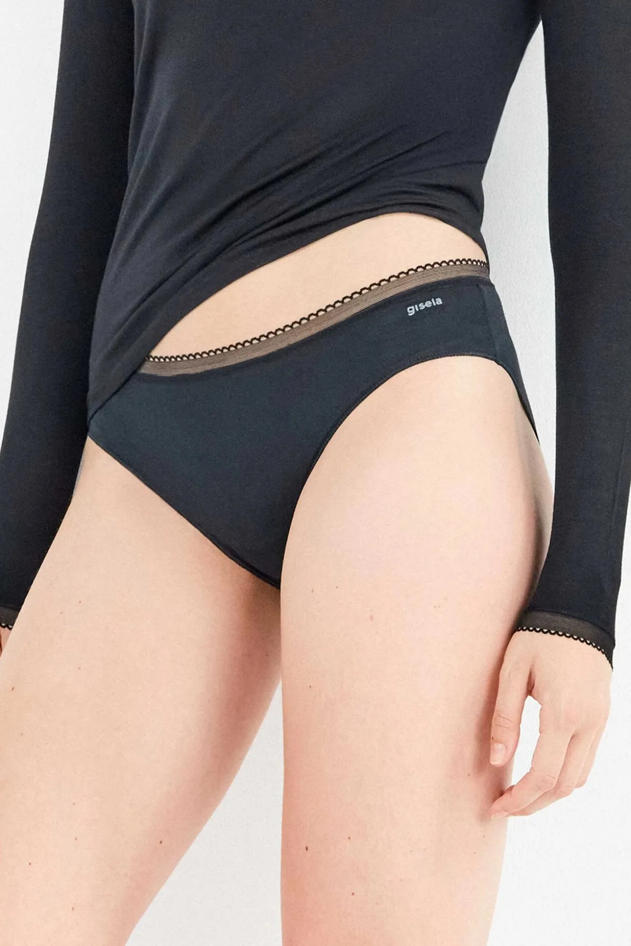 Braga básica midi con galón de encaje