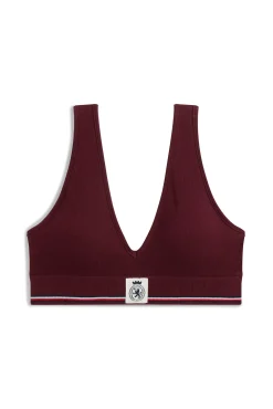 Bralette de canalé con banda elástica y logo