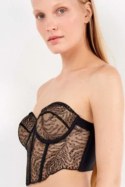 Bustier desmontable encaje bordado