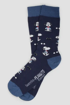 Calcetines altos Besocks de Snoopy de algodón orgánico color azul