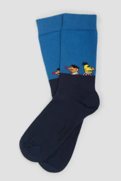 Calcetines altos Besocks de Barrio Sésamo de algodón orgánico color azul