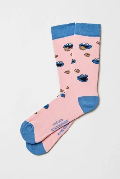 Calcetines altos Besocks de Barrio Sésamo de algodón orgánico color rosa