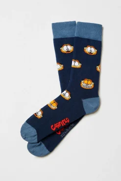 Calcetines altos Besocks de Garfield de algodón orgánico color azul