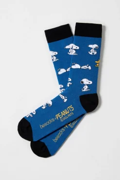 Calcetines altos Besocks de algodón orgánico color azul