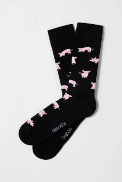 Calcetines altos Besocks de algodón orgánico color negro