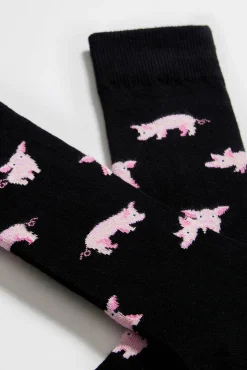 Calcetines altos Besocks de algodón orgánico color negro