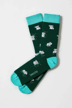 Calcetines altos de algodón orgánico color verde