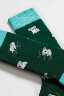 Calcetines altos de algodón orgánico color verde