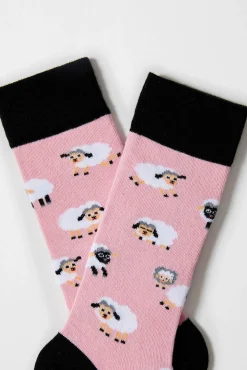 Calcetines altos de algodón orgánico color rosa