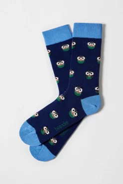 Calcetines altos de algodón orgánico color azul