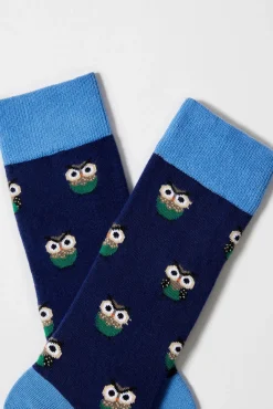 Calcetines altos de algodón orgánico color azul