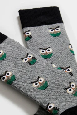 Calcetines altos de algodón orgánico color gris