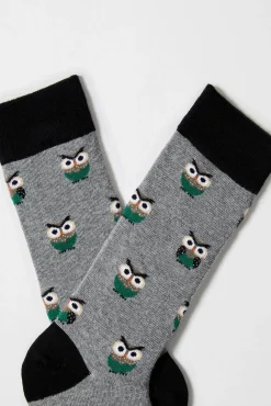 Calcetines altos de algodón orgánico color gris