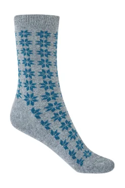 Calcetines cortos Cachemira-lana de flor de nieve