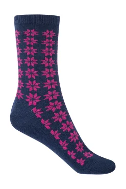 Calcetines midi Cachemira-lana de flor de nieve