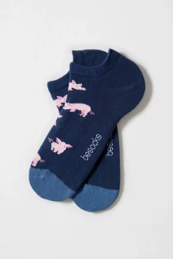 Calcetines tobilleros Besocks de algodón orgánico color azul